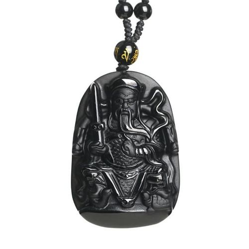 Pendentif Obsidienne Daoist Zhenwu Dadi 100% Naturel, Bijoux Fins, Collier En Cristal Anti-Mal Pour Hommes Et Femmes