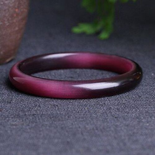 Bracelets Porte-Bonheur En Cristal Pour Femmes Et Filles, Bijoux En Pierre Oeil De Chat Violet Profond, Cadeau, Aide Aux Affaires, Vente En Gros