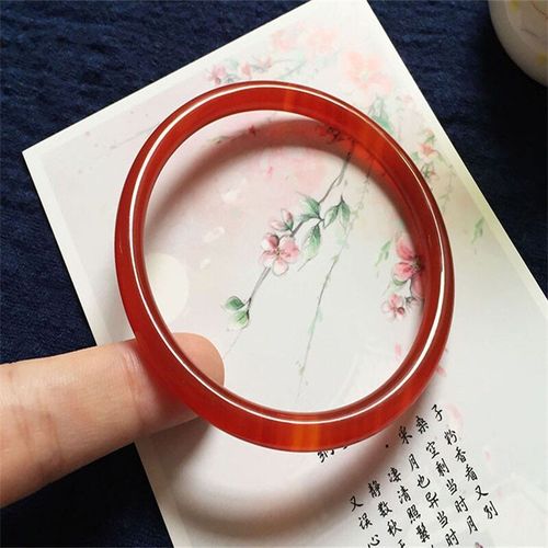 Bracelet En Jade Naturel Sculpté À La Main, Calcédoine Rouge, Barre Ronde, Baranglet 54-66mm, Mode Hommes Femmes, Cadeaux De Chance, Offre Spéciale