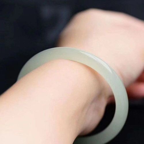 Bracelet En Jade Blanc Naturel Véritable Pour Femmes, Accessoires En Pierre De Jade Chinois Véritable, Bijoux Fins À La Mode Pour Femmes