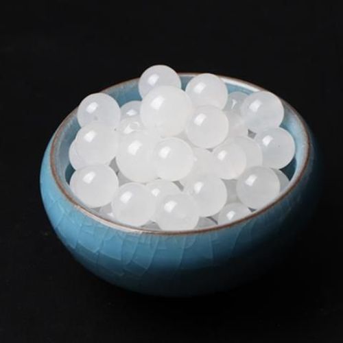 Perle Ronde En Jade Hetian Naturel, Véritable, Pour La Fabrication De Bijoux, Bracelet, Collier, Accessoires, Perles En Pierre Blanche