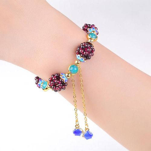 Bracelet En Grenat Naturel Véritable Pour Femmes, Bijoux En Pierre Précieuse, Perles, Accessoires, Cadeaux Pour Filles