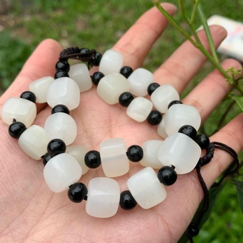 Bracelet En Jade Blanc Naturel Véritable Pour Femmes, Perles En Pierre De Jades, Bijoux Ajustable, Accessoires Pour Filles, Cadeaux