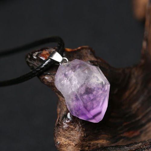 Collier Améthyste Naturel Pour Femmes, Pendentif Améthyste Naturelle, Breloques À La Mode, Bijoux Authentiques En Pierre Brute, Cadeaux Pour Dames