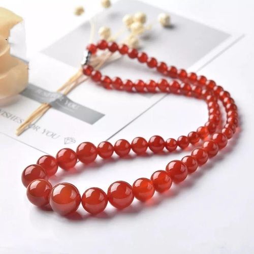Collier Perlé En Agate Rouge Naturelle Pour Femmes, Bijoux À La Mode, Accessoires En Pierre De Jade Chinois Véritable, 2021