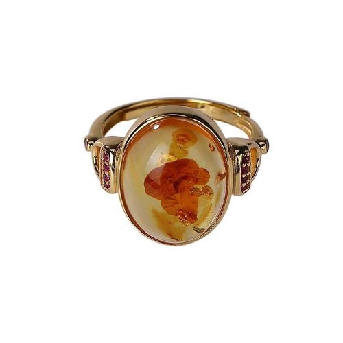 Bague En Argent Sterling 925 Avec Fleurs D'ambre De La Baltique Pour Femmes, Bijoux De Guérison, En Plaqué Or Avec Tourmaline Florale, Cadeaux