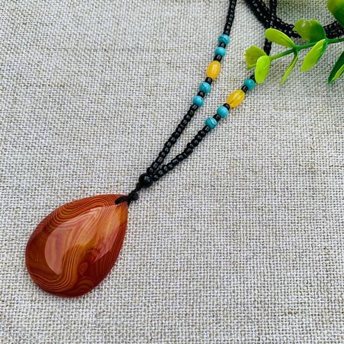 Pendentif En Agate Naturelle Pour Hommes Et Femmes, Amulette En Jade Chinois, Accessoires De Collier