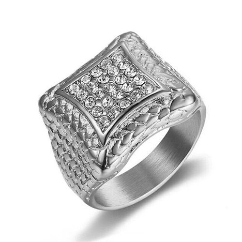 Bague En Diamant Pour Hommes, Or, Blanc, Or, Argent, Zircon Complet, Titane, Acier Inoxydable, Grand Anneau, Bijoux Cool, Accessoire De Fête