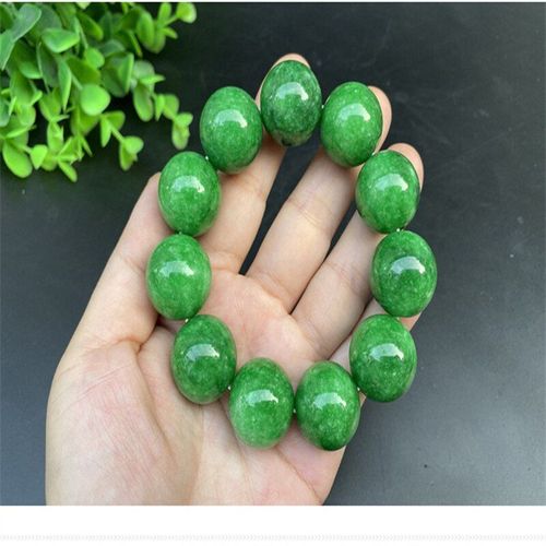 Bracelet En Jade Vert Émeraude Naturel Sculpté À La Main, Perles Rondes De 20mm, Bijoux À La Mode Pour Hommes Et Femmes, Amulette, Cadeaux Porte-Bonheur, Offre Spéciale