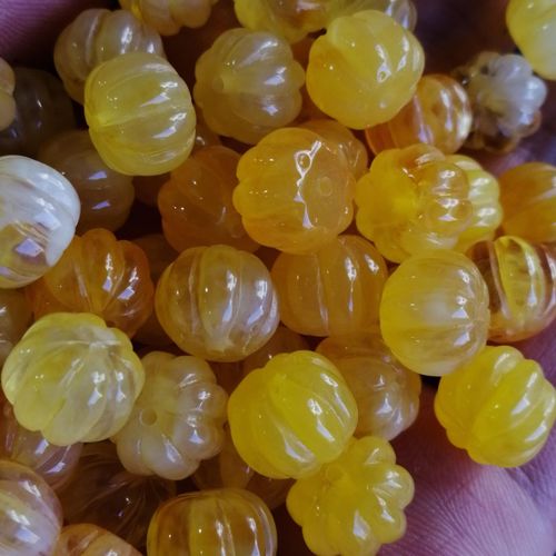 Perle De Citrouille En Ambre De La Baltique Naturelle, Pour La Fabrication De Bijoux, Accessoires De Bracelet Et De Collier, Cire De Miel, Vraie Ambre, Vente En Gros