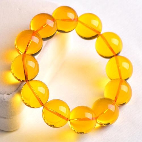 Bracelet Élastique En Ambre Doré De La Baltique Pour Hommes Et Femmes, Perles Rondes En Pierre D'ambre Pure, Bijoux Fins