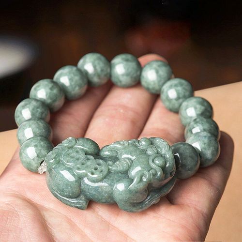 Bracelet De Perles Rondes En Jade Pixiu Pour Homme Et Femme, Bijou Naturel Sculpté À La Main, Amulette, Porte-Bonheur, Cadeau, Offre Spéciale