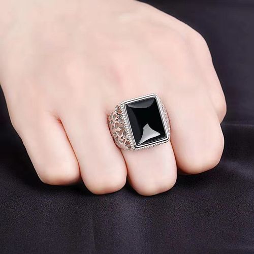 Bague En Jade Vert Certifié S925 Pour Homme, Anneau En Argent Et Pierre De Jades, Véritable Chrysoprase Naturelle, Bijoux Fins À La Mode