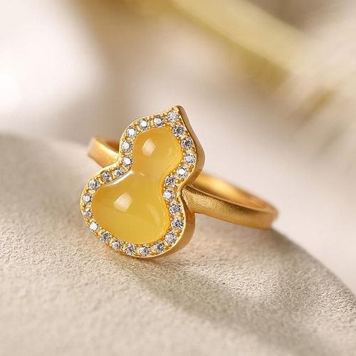 Bague De Gourde En Argent Sterling De La Baltique Naturelle, Avec Zircon, Ajustable, Plaqué Or, Ambre Jaune, Cadeaux Pour Femmes