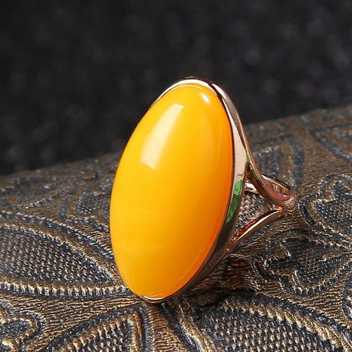 Bague D'ambre De La Baltique Naturelle, Anneau D'ambre De Sang Réglable Pour Femmes, Cadeau Pour Petite Amie, Maman, Cire De Miel, Bague De Succion, Accessoires Bijoux