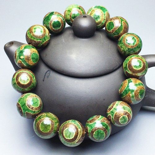 Bracelet En Jade Naturel Sculpté À La Main, Vieux Dzi Vert À Trois Yeux, Bijoux À La Mode, Amulette Pour Hommes Et Femmes, Cadeaux Porte-Bonheur, Offre Spéciale