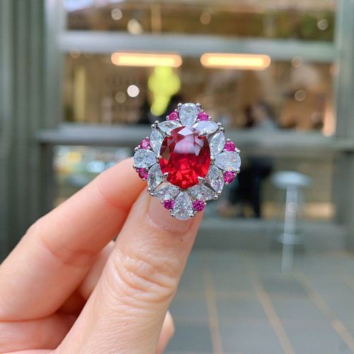 Bagues Vintage En Argent Sterling 925, 8x12mm, Imitation De Tanzanite, Saphir, Rubis, Pierres Précieuses Pour Fête De Cocktail, Bijoux Fins, Cadeaux Pour Femmes