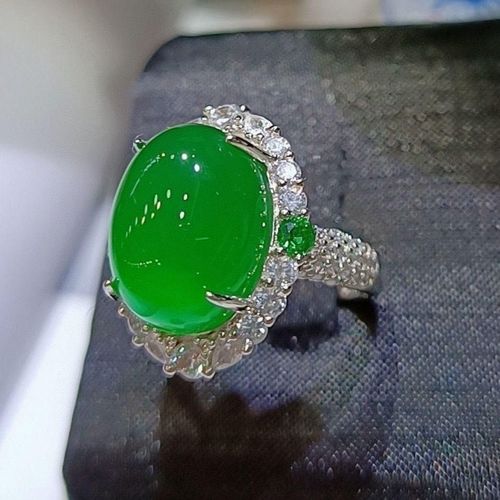Bague En Pierre De Jade Incrustée De Cornaline Vert Glace, Bijoux Pour Hommes Et Femmes, Porte-Bonheur, Amulette, Cadeaux