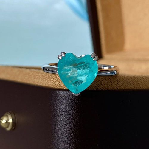Bague Timbre Romantique En Argent Sterling 925, 10x10mm, Paraiba, Tourmaline, Aigue-Marine, Pour Femmes, Breloques, Bijoux De Fiançailles, De Mariage