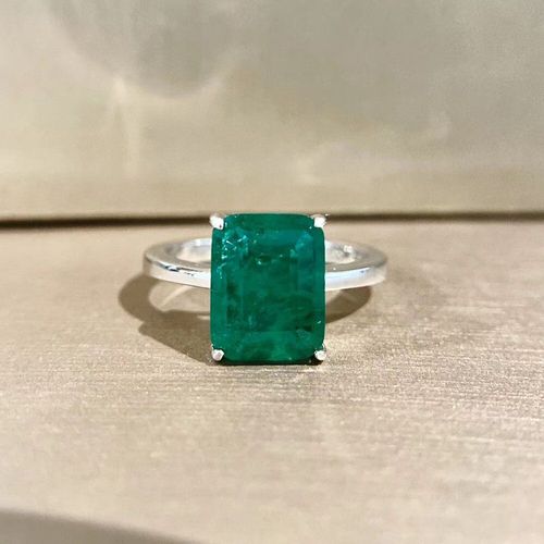 Bagues En Argent 2021 Véritable Pour Femmes, 8x10mm, Pierres Précieuses Émeraude, Breloques Vintage, Bijou Fin D'anniversaire, De Mariage, De Cocktail, Tendance 925