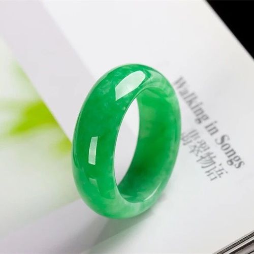 Bague En Jade 100% Naturel Pour Hommes Et Femmes, Anneau En Pierre De Jades Émeraude, Accessoires De Bijoux À La Mode, Anneau En Jade Certifié Vert, Cadeau Pour Hommes