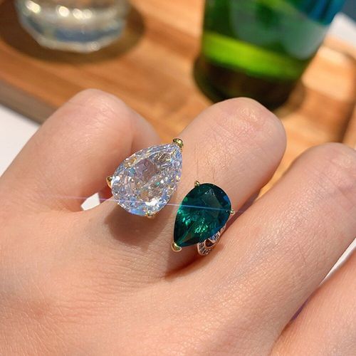 Bague Vintage En Argent Sterling 925 Véritable, Diamant Émeraude De Laboratoire Pour Femmes, Breloques De Fête De Mariage, Pierre Précieuse Réglable, Bijoux Fins