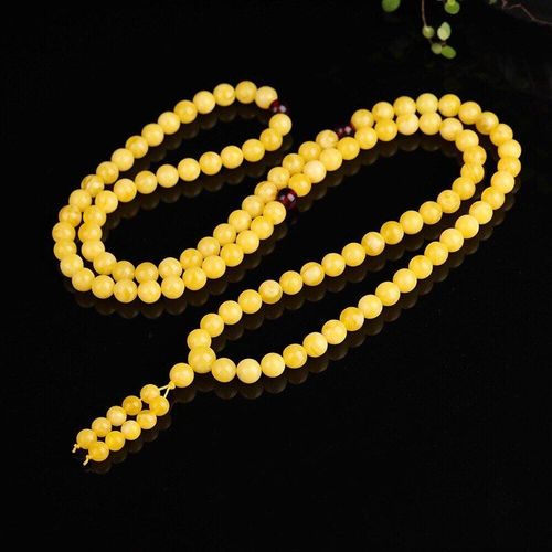 Bracelet Élastique En Ambre Naturel De La Baltique Pour Femmes, Cadeaux, Véritable Cire De Miel, 108 Perles, Mala, Chaîne Pull, Collier Amulette