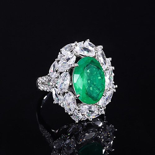 Bagues De Luxe En Argent Sterling 100% Pour Femmes, Bijoux Fins, En Pierre Précieuse Ovale, Émeraude, Paraiba, Tourmaline, Breloques De Fête, 10x14mm, 925