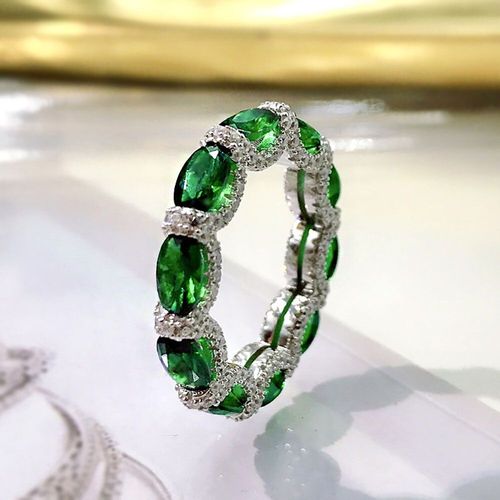 Bagues De Mariage En Argent Sterling 2021 Pour Femmes, Bijoux Fins, Rubis, Émeraude, Aigue-Marine, Diamant À Haute Teneur En Carbone, 100%, 925