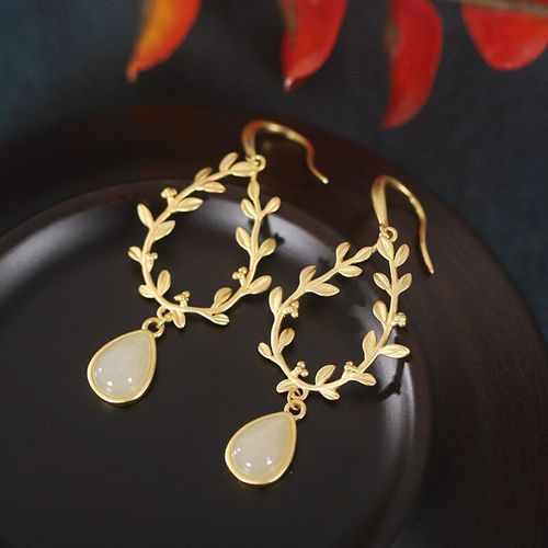 Boucles D'oreilles En Argent Et Jade Naturel Sculpté À La Main, En Mosaïque, Clous D'oreilles, Bijoux À La Mode, Accessoires, Cadeaux De Chance Pour Hommes Et Femmes, Offre Spéciale