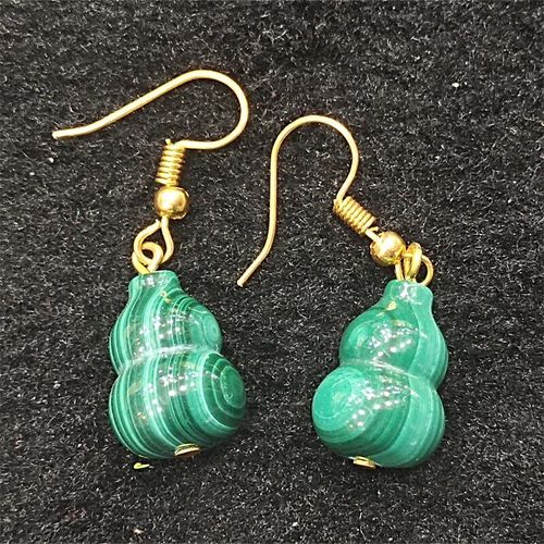 Boucles D'oreilles En Jade Naturel Sculpté À La Main, Gourde En Argent, Clous D'oreilles En Malachite, Bijoux À La Mode, Accessoires, Cadeaux De Chance Pour Hommes Et Femmes, Offre Spéciale