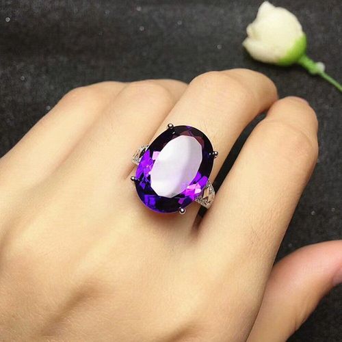 Bague Ovale En Cristal Améthyste Violet Pour Femme, Bijoux De Luxe, Pierres Précieuses, En Diamant, Couleur Blanc, Or, Argent, Cadeaux De Fête