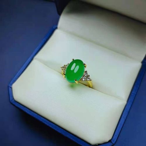 Bague En Jade Vert Pour Femmes, Anneau Ajustable En Calcédoine Naturelle Véritable, Bijou Fin, Accessoires, En Argent 925