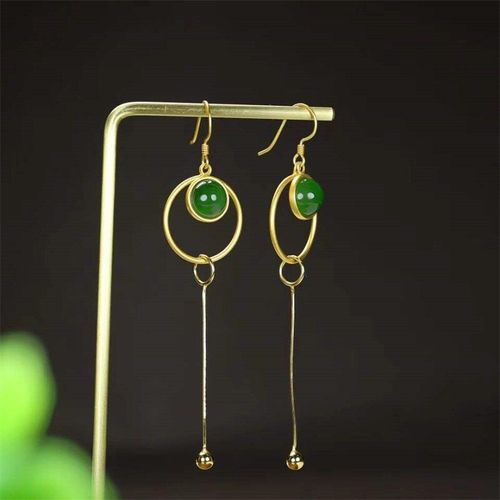 Boucles D'oreilles En Jaspe Naturel Sculpté À La Main, En Argent 925, Avec Mosaïque, Clous, Accessoires De Bijoux À La Mode, Cadeaux De Chance Pour Hommes Et Femmes, Offre Spéciale