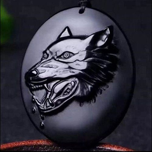 Pendentif Tête De Loup En Obsidienne Noire Naturelle, Collier Amulette En Cristal, Bijoux Pour Femmes Et Hommes Avec Chaîne Cadeau, Livraison Directe