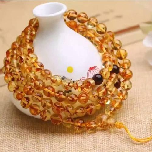 Bracelets À Brins D'ambre De La Baltique Pour Femmes, Perles Naturelles, Élastiques, 108 Perles, Cadeaux Pour Petite Amie Ou Maman