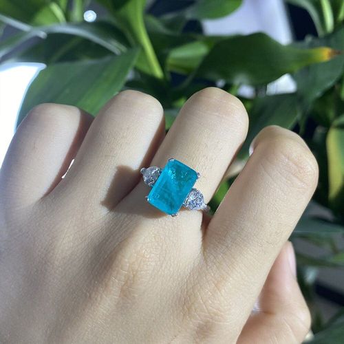 Bagues Vintage En Argent 100% Véritable Pour Femmes, Bijoux En Pierre Précieuse De Tourmaline Paraiba, Diamant Moissanite À Haute Teneur En Carbone, Cadeau De Mariage