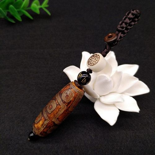 Porte-Clés En Agate De Jade Naturelle Sculptée À La Main, Neuf Yeux, Perle Dzi, Collier Pendentif, Bijoux À La Mode, Cadeaux Porte-Bonheur Pour Hommes Et Femmes, Offre Spéciale