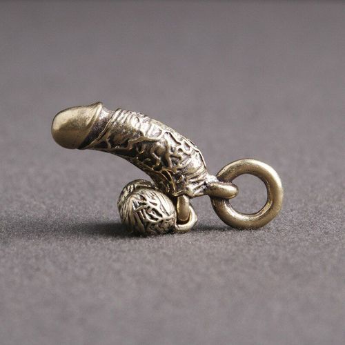 Porte-Clé Avec Pendentif En Forme De Pénis Masculin, Figurine En Laiton, Décoration De Maison Amusante, Simulation De Organes Génit, Miniatures, Décor Artisanal