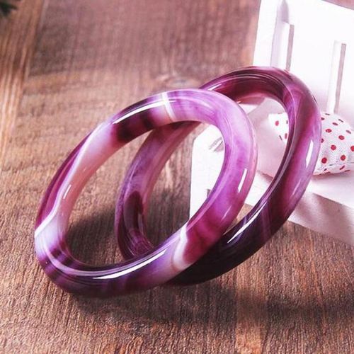 Bracelets En Jade Véritable Certifié 100% Rose Violet Calcédoine 7a, Pour Hommes Et Femmes, Accessoires De Bijoux