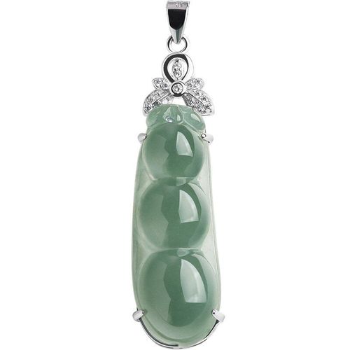 Collier En Jade Naturel Sculpté À La Main, Graine De Glace Émeraude, Pendentif En Forme De Haricot, Bijoux À La Mode, Cadeau Porte-Bonheur Pour Hommes Et Femmes, Offre Spéciale