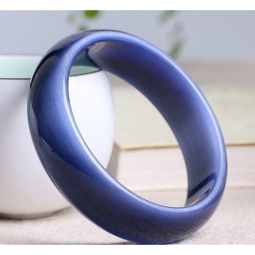 Bracelet En Cristal Naturel Bleu Foncé Pour Femmes Et Hommes, Bijoux En Pierre D'oeil De Chat, Cadeau Porte-Bonheur, Accessoires