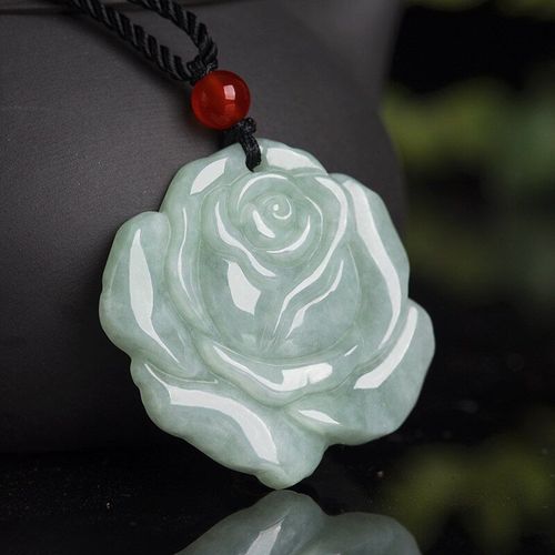 Collier En Jade Rose Sculpté À La Main, Pendentif En Fleur Naturelle, Accessoires De Bijoux À La Mode, Cadeaux Porte-Bonheur Pour Hommes Et Femmes, Offre Spéciale