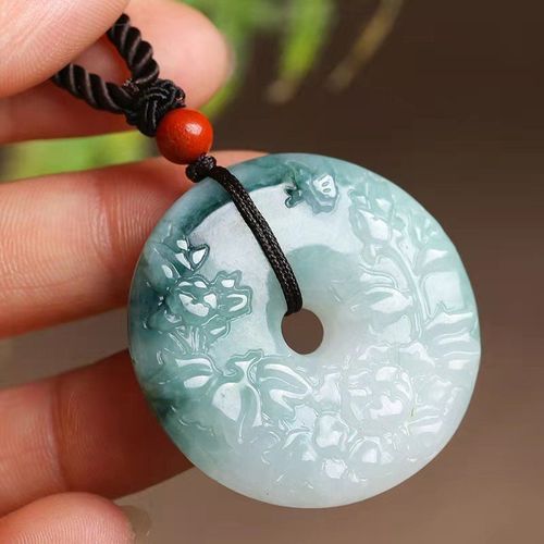 Collier En Jade Naturel Sculpté À La Main, Émeraude, Pendentif À Boucle Ronde, Accessoires De Mode, Cadeaux Porte-Bonheur Pour Hommes Et Femmes, Offre Spéciale