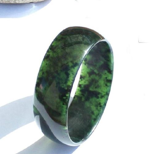 Bracelet En Jade Vert Foncé, Bijou Sculpté À La Main, Large, Pour Hommes Et Femmes, Porte-Bonheur, Amulette, Cadeaux