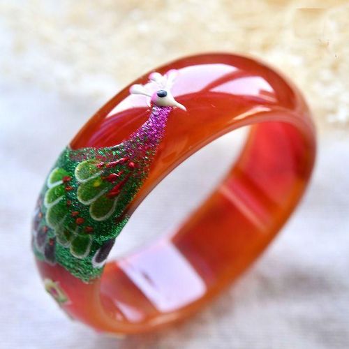 Bracelets En Jade Naturel Véritable De Haute Qualité, En Agate Sculptée À La Main Rouge, Bijoux De Barre De Largeur, Amulette Porte-Bonheur, Cadeaux Pour Femmes