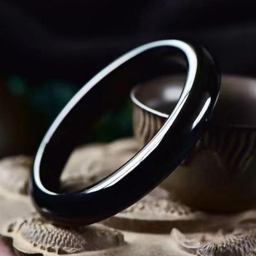 Bracelet En Agate Noire Naturelle Pour Femmes, Calcédoine, Pierre De Jades Véritable, Cadeaux Pour Petite Amie Et Maman, Accessoires Bijoux Fins