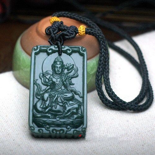 Collier En Jade Saphir Naturel Sculpté À La Main, Pendentif De Gardien, Bijoux De Mode, Accessoires, Cadeaux Porte-Bonheur Pour Hommes Et Femmes, Offre Spéciale