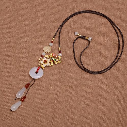 Collier En Agate Naturelle Sculptée À La Main, Pendentif, Accessoires, Bijoux À La Mode, Cadeaux Porte-Bonheur Pour Hommes Et Femmes, Offre Spéciale