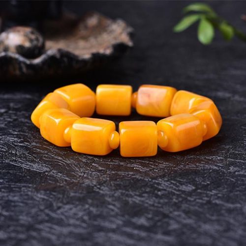 Bracelet En Ambre Jaune Naturel Véritable Pour Femmes Et Hommes, Perles En Ambre Certifiées, Élastique, Bijoux Fins, À La Mode